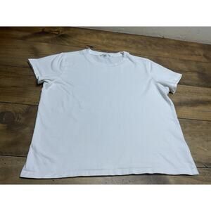 Reformation Women Organic Cotton White Basic T-Shirt Short Sleeve Size L